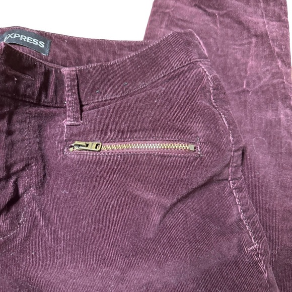 EXPRESS Beautiful Plum Corduroy Mid Rise Legging Jeans w/ Zip Pockets | Size‎ 6R - Picture 4 of 8
